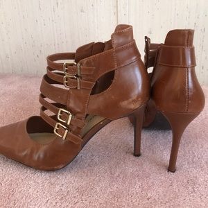 Gianni Bini brown stilettos 9.5 strappy & buckles